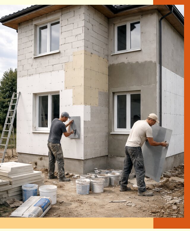 Утепление дома из газобетона в Вологде от 4314 руб./м² — заказать у ТепломастерВгд